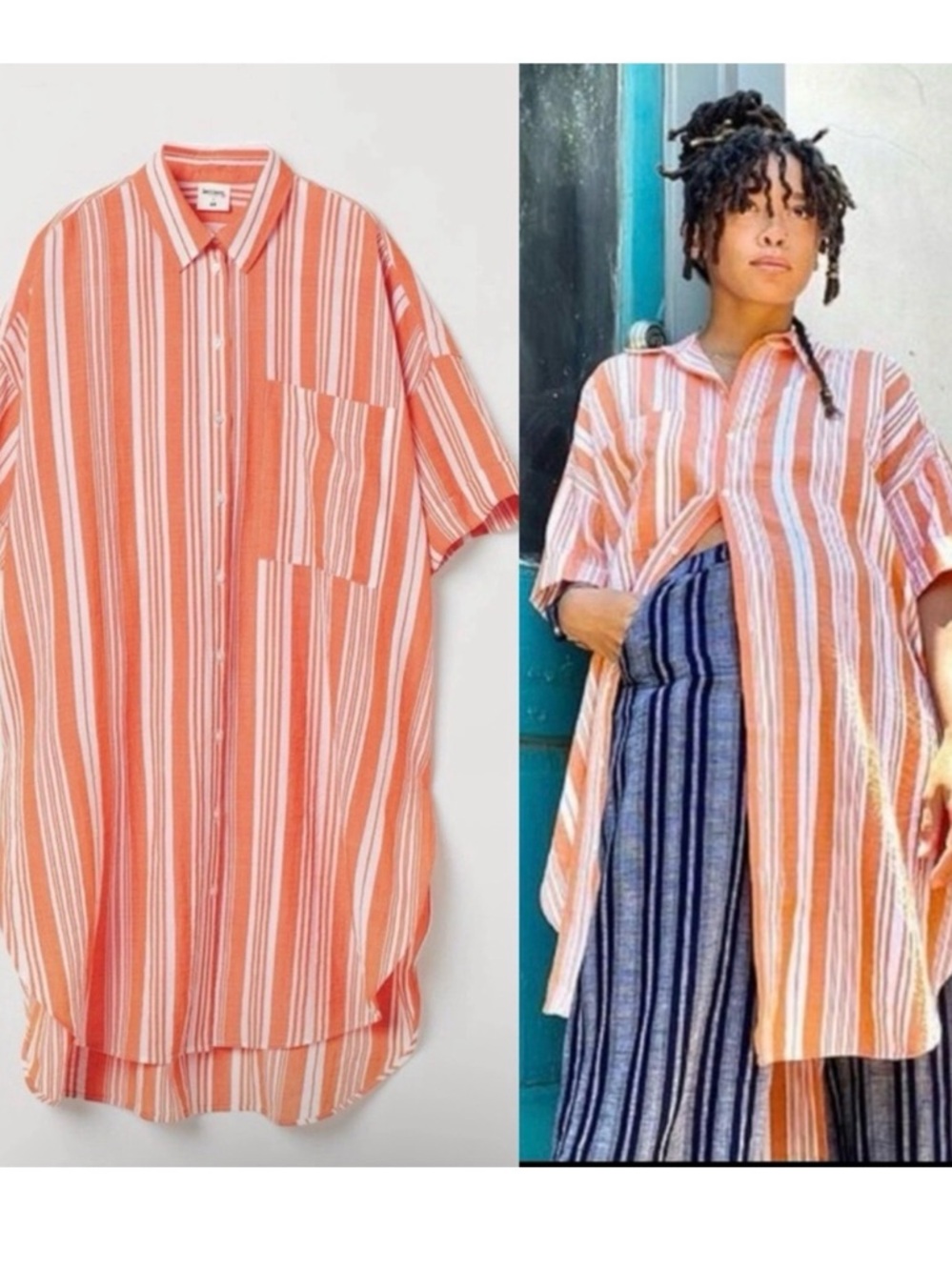 lemlem x H&M | Striped Shirt Dress/Coverup, M/L